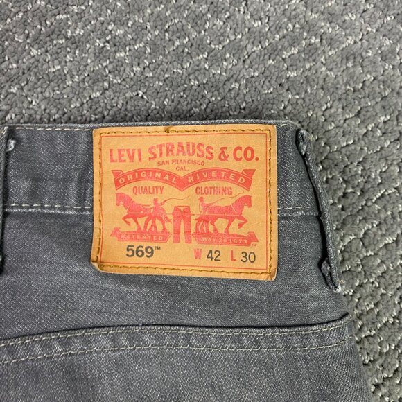 Levi's 569 Loose Straight Fit Jeans Men's 42 x 30 Measures 45 x 29 Gray - Picture 6 of 13